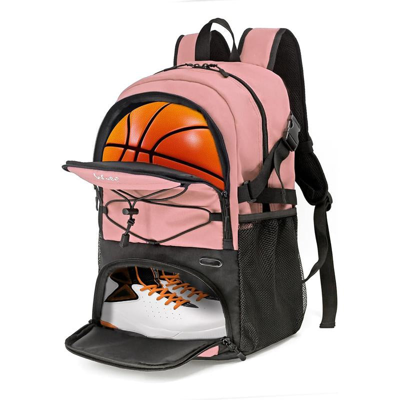 WOLT Basketball Backpack - Large Sports Bag with Separate Ball Holder & Shoes Compartment, Best for Basketball, Soccer, Volleyball, Gym, Travel