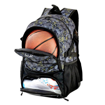 WOLT Basketball Backpack - Large Sports Bag with Separate Ball Holder & Shoes Compartment, Best for Basketball, Soccer, Volleyball, Gym, Travel