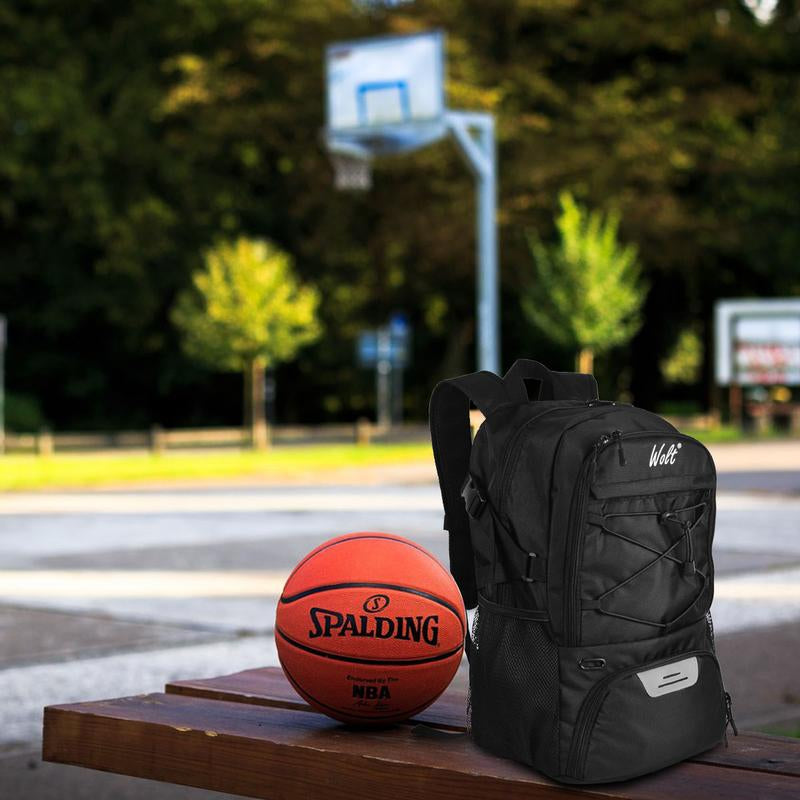 WOLT Basketball Backpack - Large Sports Bag with Separate Ball Holder & Shoes Compartment, Best for Basketball, Soccer, Volleyball, Gym, Travel