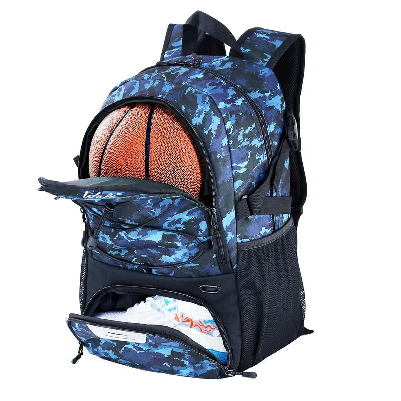 WOLT Basketball Backpack - Large Sports Bag with Separate Ball Holder & Shoes Compartment, Best for Basketball, Soccer, Volleyball, Gym, Travel